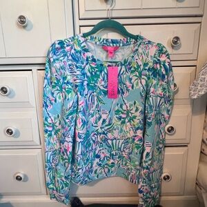 Lilly Pulitzer Blue Ibiza Long Sleeve Top